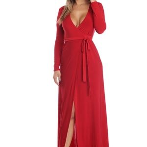 LONG SLEEVE WRAP DRESS - SIZE SMALL